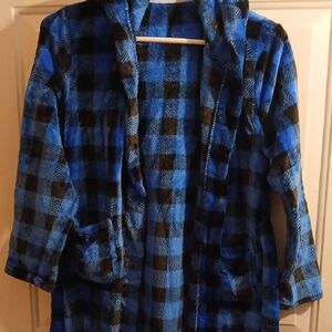 Kids Blue and Black Plaid Jacket